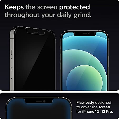 Spigen GlasTR EZ FIT Screen Protector for iPhone 12/12 Pro (6.1 inch) | Tempered glass, including installation kit, crystal clear, scratch-resistant, case-friendly, 9H hardness film - size: iPhone 12 Pro / iPhone 12