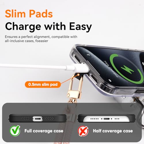 2 Pads Phone Lanyard Crossbody Adjustable Anti Theft Cell Phone Strap for Travel Essentials, Premium Metal Buckles, Universal Neck Wrist Lanyard 2pcs Phone Tether Tab (Pink/Gold) - color: Pink/Gold