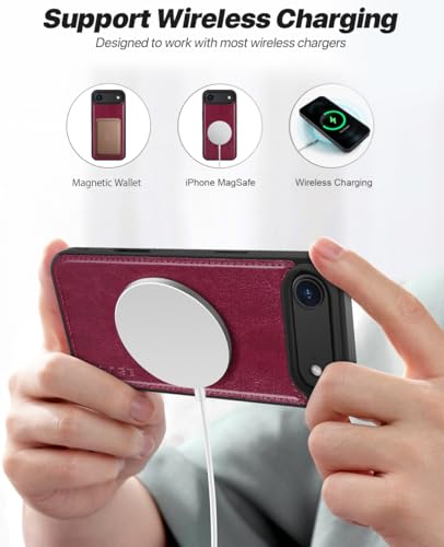 OCASE for iPhone Air Detachable Wallet Case with Card Holder, 2 in 1 PU Leather Flip Folio with RFID Blocking Stand Wrist Strap Shockproof Phone Cover 6.5 Inch 2025, Burgundy - color: Burgundy, size: iPhone Air