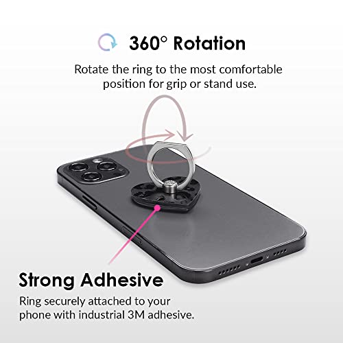 VELVET CAVIAR Cell Phone Ring Holder - Finger Ring & Stand - Improves Phone Grip Compatible with iPhone, Galaxy, Most Smartphones (Black Leopard) - color: Black Leopard