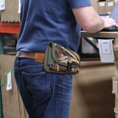 Camo Cell Phone Holster for Men, Belt Clip Phone Holder, Large Tactical Phone Pouch for iPhone 17 16 15 14 Pro Max 17 16 15 14 Plus, for Galaxy S25 Ultra,S25 Plus,Heavy Duty Buckle Closure