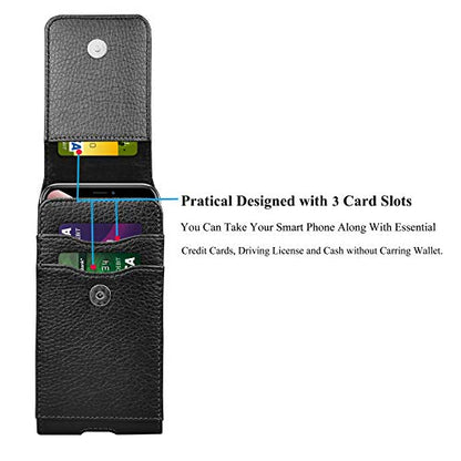 Njjex Cell Phone Holster for Motorola Moto G 5G 2025 G Stylus 2023 G Power 2024 G Play 4G G Pure G Fast Edge 2025 Edge 60 50 G86 G84 G54 G72 Z4 PU Leather Belt Clip Holster Pouch Holder Carrying Case | Leather Belt Clip Cell Phone Holster for Motorola G 5