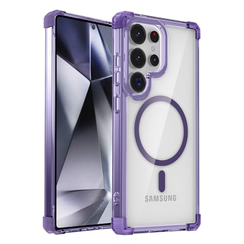 Compatible for Samsung Galaxy S26 Ultra Case Magnetic Clear [Compatible with Magsafe] [15FT Military-Grade Protective] Heavy Duty Shockproof for Galaxy S26 Ultra Cover 2026 Purple - color: Purple, size: For Samsung Galaxy S26 Ultra Case 6.9"