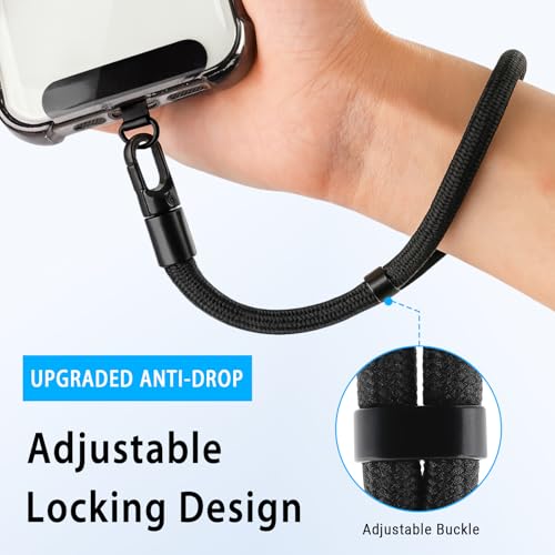 Universal Adjustable Phone Wrist Strap, Wristlet & Hand Cell Phone Lanyard With Metal Tether Tabs - color: White