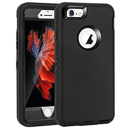 MAXCURY for iPhone 6 Case & iPhone 6s Case Heavy Duty Shockproof Series Case for iPhone 6/6S (4.7")-V2 with Built-in Screen Protector Compatible with All US Carriers - Black - color: Black