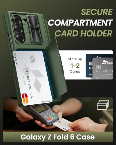 for Samsung Galaxy Z Fold 6 Wallet Case with S Pen Holder, Green - color: Green-P