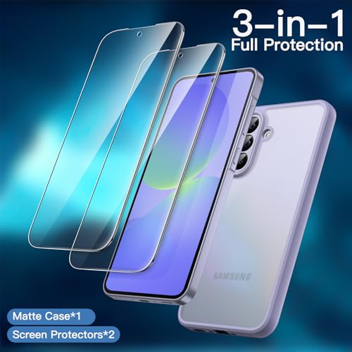 JETech 3 in 1 Matte Case for Samsung Galaxy A36, Lavender - color: Lavender, size: Galaxy A36