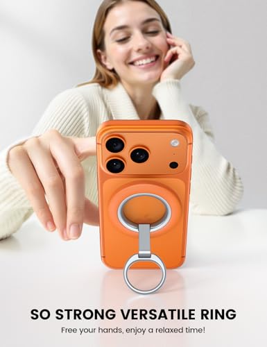 Lamicall for MagSafe Magnetic Phone Ring Grip, Super Magnet Orange Ring - color: Cosmic Orange
