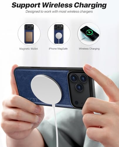OCASE for iPhone 17 Pro Detachable Wallet Case with Card Holder, 2 in 1 PU Leather Flip Folio with RFID Blocking Stand Wrist Strap Shockproof Phone Cover 6.3 Inch 2025, Blue - color: Blue, size: iPhone 17 Pro