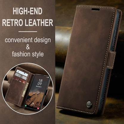 Compatible with Samsung Galaxy S26 Ultra Case with Card Holder, Kickstand Protective Flip Folio Leather Wallet Case for Galaxy S26 Ultra 5G 6.9 inch (Coffee) - color: Coffee, size: S26 Ultra 6.9 Inch