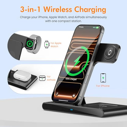 Wireless Charger Fast Charging Station 3 in 1 Charger Stand Home
