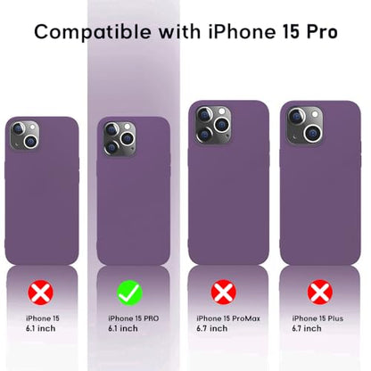 X-level Compatible with iPhone 15 Pro Case Slim Fit Ultra-Thin [Guardian Series] Soft TPU Matte Finish Coating Phone Cases Lightweight Anti-Scratch Back Cover Grip -Black - color: Purple, size: iPhone 15 Pro