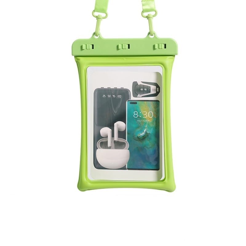 Universal Waterproof Phone Pouch — Oversized, can be Used as a Shoulder Bag, Featuring Dual airbags and a Transparent Touchscreen.(Green) - color: Green