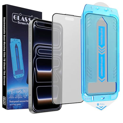 2-Pack Matte Screen Protector for iPhone 17 Pro Max 6.9-inch,9H Tempered Glass, Full Coverage, Anti-Fingerprint, Auto Dust-Elimination, No Bubble, Easy Installation