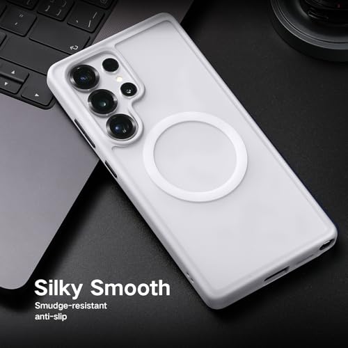 Maledan Shockproof Case for Samsung Galaxy S25 Ultra [Stain-Resistant] [Military-Grade Protection] [Compatible with MagSafe] [Anti-Yellowing] - Magnetic S25 Ultra Case Bumper Cover, StainGuard White - color: StainGuard Clean White