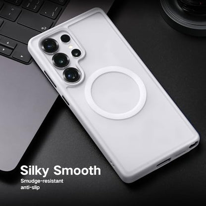 Maledan Shockproof Case for Samsung Galaxy S25 Ultra [Stain-Resistant] [Military-Grade Protection] [Compatible with MagSafe] [Anti-Yellowing] - Magnetic S25 Ultra Case Bumper Cover, StainGuard White - color: StainGuard Clean White