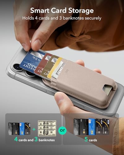 ESR for MagSafe Wallet, 5 Card Holder for Phone Case, RFID Blocking - color: Desert Titanium