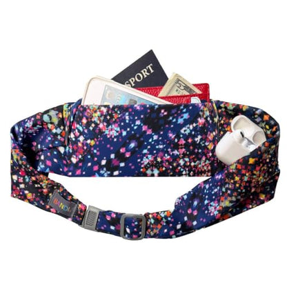 BANDI Running Belt for Women & Men – USA Made No-Bounce Adjustable Waist Pack & Secure Fanny Pack – Fits All Phones, Gels & Essentials – Zipper-Free, Medical Device Friendly - color: Lumi
