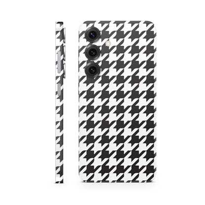 Phone Skin Compatible with Samsung Galaxy S25 - Houndstooth - Premium 3M Vinyl Protective Wrap Decal Cover - Easy to Apply | Crafted in The USA by MightySkins - color: Houndstooth, size: Galaxy S25 (Full Wrap), style: Matte Finish