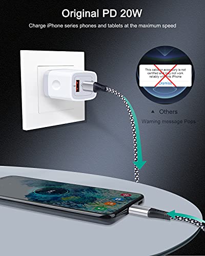 3Pack Dual Port USB-C Wall Plug-in USBC Charger, AILKIN 20W Power Delivery - color: White