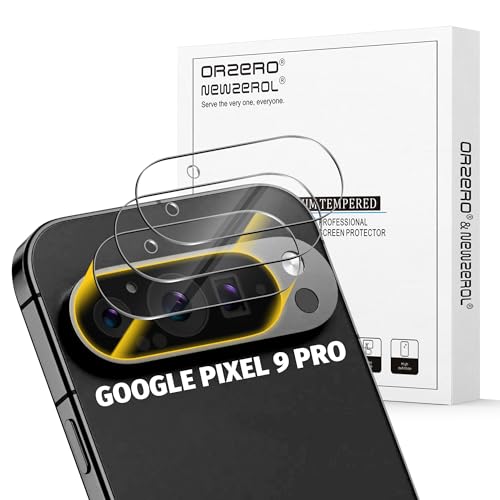 Orzero (3 Pack) Camera Lens Protector Compatible for Google Pixel 9 Pro 6.3 inch (Not for XL Model) Protector de Cámera Case Friendly Tempered Glass 9H High Definition Microphone Cutout Anti-Scratch - size: Google Pixel 9 Pro 6.3 inch