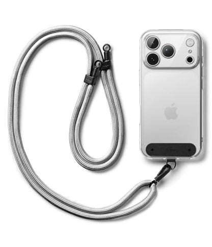 Ringke Holder Link Black, Adjustable Crossbody Strap with Cell Phone Tether Tab, Universal Multifunctional Lanyard Patch - color: Silky Silver