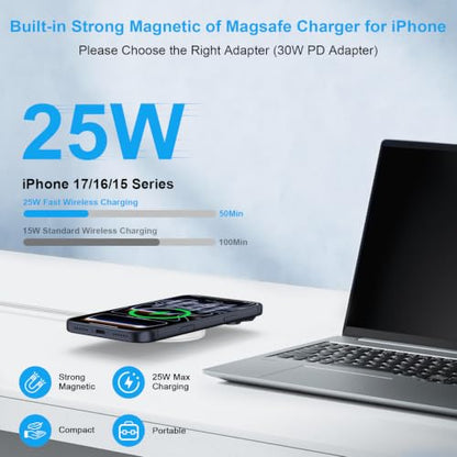 25W Wireless Charger Magnetic Phone Charger for Google Pixel 11Pro XL 10a 9 - color: white1