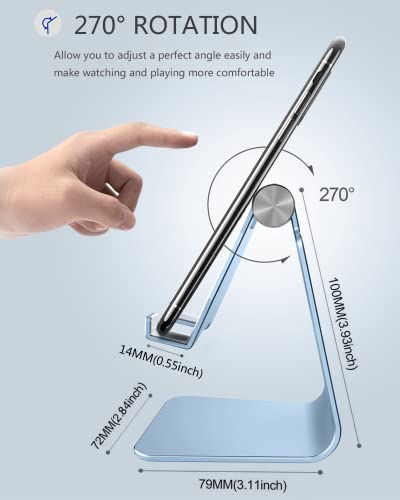 CreaDream Aluminum Cell Phone Stand, Adjustable Phone Holder for Desk - color: Sierra Blue