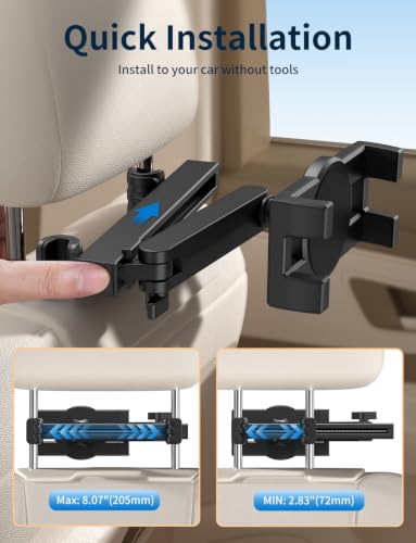 Tablet Holder for Car Headrest, ipad Car Holder Back Seat, Road Essentials - style: Car headrest holder