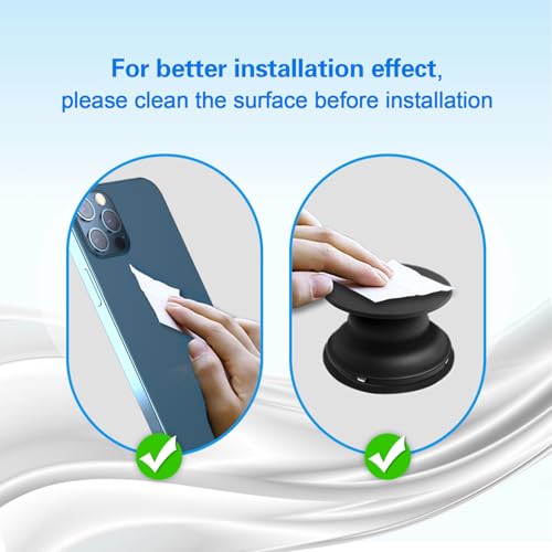 Sticky Adhesive Replacement Parts for Pops Socket Base, 6pcs 1.38 Circle Double Sided Tape for Collapsible Grip Stand's Back, 2pcs Sticker Pads for Car Socket Mount & Cell Phone Magnetic Holder