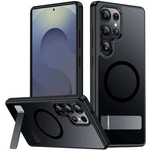 SPIDERCASE Magnetic for Samsung Galaxy S25 Ultra Case, [3 Stand Ways][ Military Grade Drop Protection] with Invisible Stand Slim Phone Case for S25 Ultra 5G,Black - color: Black, size: S25 Ultra