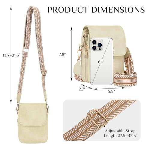 Fashion Small Crossbody Bags for Women Trendy Designer Cell Phone Purses | Adjustable Straps,with Card Holder,Detachable Wristlet Strap,small Cross Body Bag for Woman,Mini Bags,Travel Purse,Work,Gym - color: Beige