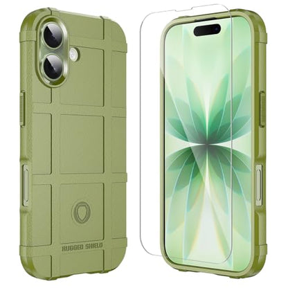 Rugged Shield Case for iPhone 17 (6.3"), 8ft Military Drop Proof, Wear Resistant Tactical Cover, Army Green - color: Army Green, size: iPhone 17