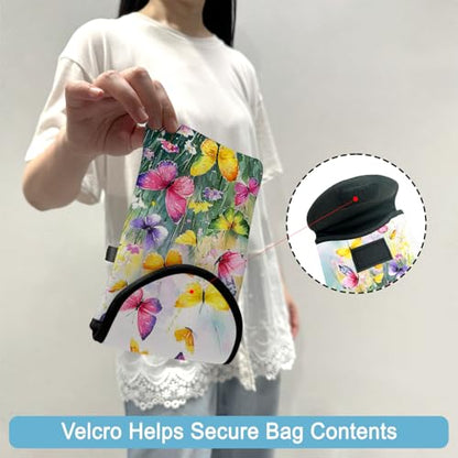 Neoprene Cell Phone Sleeve Pouch Case Bag with Crossbody Strap Neck Lanyard for Women 7.5 X 4.3 in Flower Butterfly - color: Flower Butterfly 1