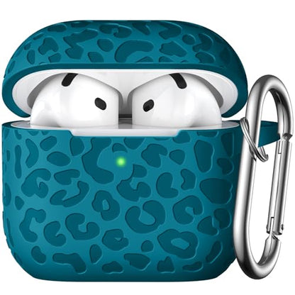Leopard Engraved for AirPods 5 (2026) and AirPods 4 Case Cover (2024) - color: Blue, size: Airpods 5 & 4 Case