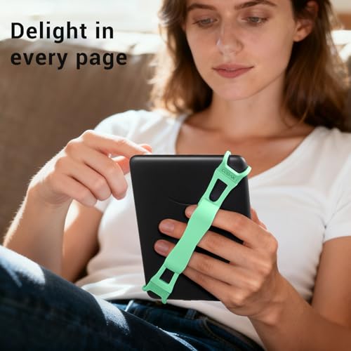 CoBak Secure Hand Strap for Ebook Reader, Lightweight, Elastic, Sage Green - color: Sage Green