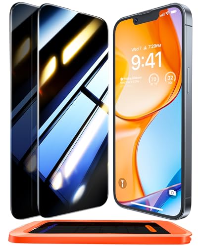 UltraGlass TOP 9H+ Armor for iPhone 14 Privacy Screen Protector, 2 Pack - size: iPhone 14