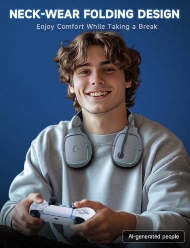Gvyugke 2.4GHz Wireless Gaming Headsets for PS5, PS4, PC, Switch, SpaceGray - color: Space Gray