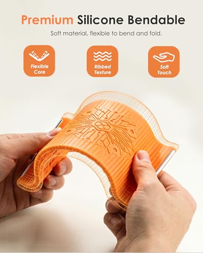 Airplane Phone Holder, Flexible Silicone Aluminum Phone Holder - color: Orange