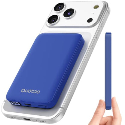 for Magsafe Portable Charger, 5000mAh Slim Wireless Magnetic Power Bank | 20W USB-C Power Delivery,LED Display,Travel Essential for Magsafe Battery Pack Compatible with iPhone 17-12 Series - color: Dark Blue