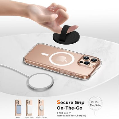 Magnetic Phone Grip for MagSafe, Silicone Ring Grip, Black - color: Black