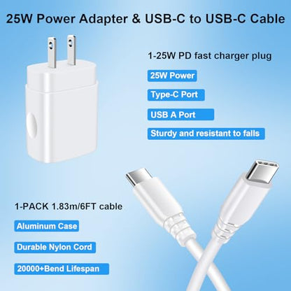 Samsung 25W Charger Super Fast Charging Block for Galaxy A16 5G A17 A37 A57 - color: White