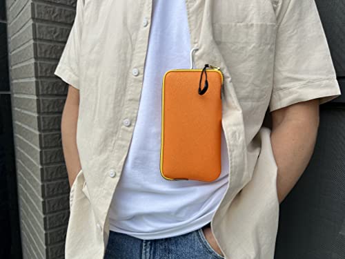 OneJoy Neoprene Phone Pouch, Lightweight Protective Cellphone Sleeve with Large Zipper Opening, Inner Pocket, Thermal Insulated, Durable Cell Phone Carrier for iPhone & Smartphones [ Orange ] - color: Orange