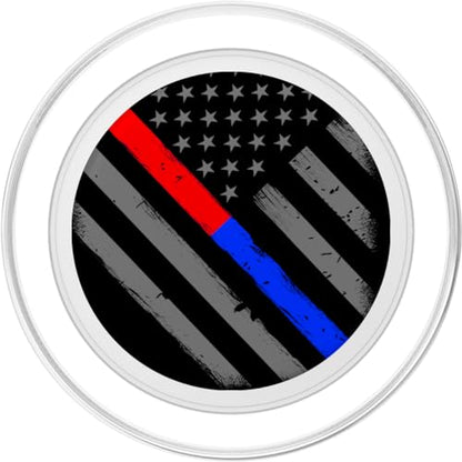 Firefighter Thin Red Line Police Thin Blue Line PopSockets PopGrip: Swappable Grip for Phones & Tablets PopSockets MagSafe PopGrip for iPhone - style: MagSafe