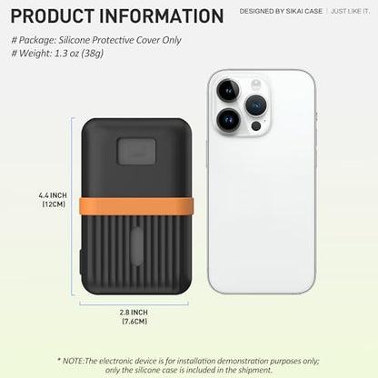 Silicone Case for Anker Zolo Power Bank (10,000mAh 30W) A1680/A1688 Protective Cover with Lanyard Slot, Drop-Proof Dust-Proof Precise Cutouts for Daily Use & Travel (Black) - color: Black