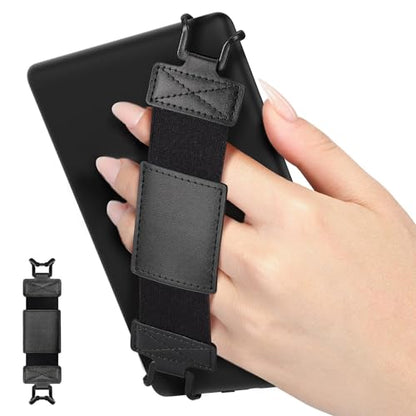 MoKo Soft Hand Strap for 6-8" Kindle eReaders Fire Tablet, Black - color: Black, style: Soft Pu Strap