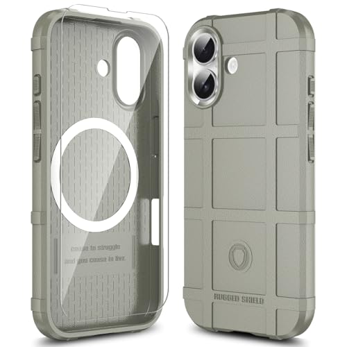 Rugged Shield Case for iPhone 17 (6.3") Compatible with MagSafe, 8ft Military Drop Proof, Wear Resistant Tactical Cover, Light Clay - color: Light Clay-M, size: iPhone 17