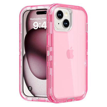 Follaroma for iPhone 15 Case, Heavy Duty Shockproof Protection Phone Cases, Anti-Drop, Dual Layer Transparent Protective Cover Compatible with iPhone 15, 6.1 inch,Crystal Pink - color: Pink, size: iPhone 15 6.1‘’