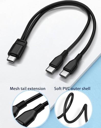 3.3FT Dual USB C Multi USB C Cable 2Pack, 2 in 1 Multi Charge Cable - size: 3.3FT*2, style: 2Type-C