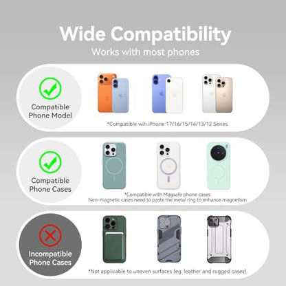 2026 Fourpillars for MagSafe Phone Grip Kickstand with Silicone Strap Stand